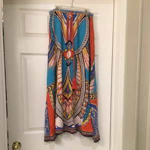 Bright Patterned Maxi Skirt